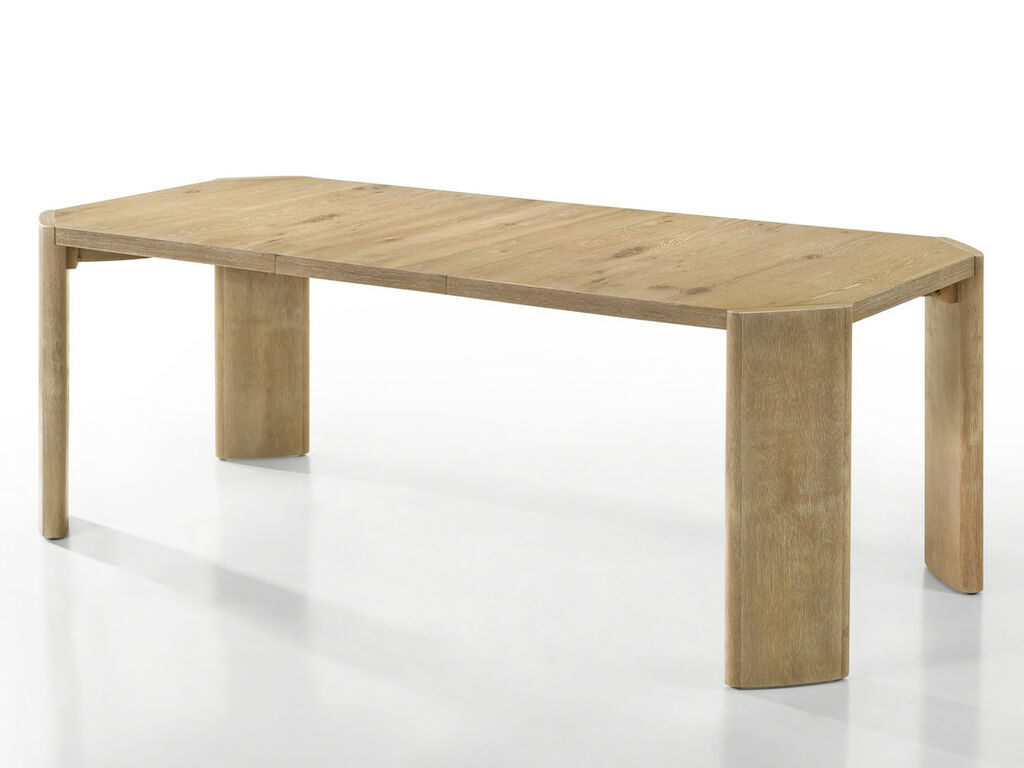 Magnus 6 Piece Oak Finish 84" Extendable Rectangular Dining Table Set with Dining Bench
